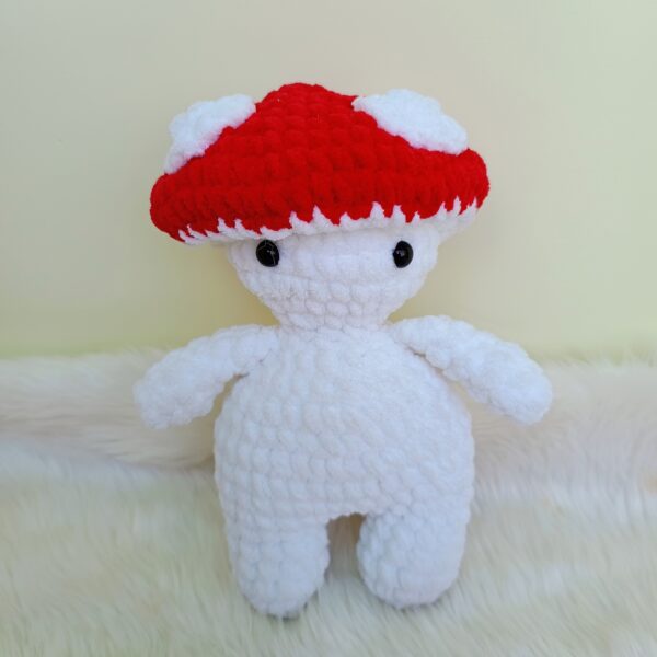 Whimsical Wonderland: Adorable Crocheted Mushroom Boy Plush Toy